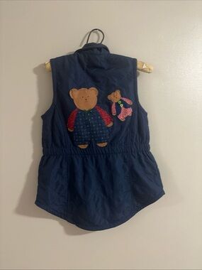 women's blue upcycled vest large